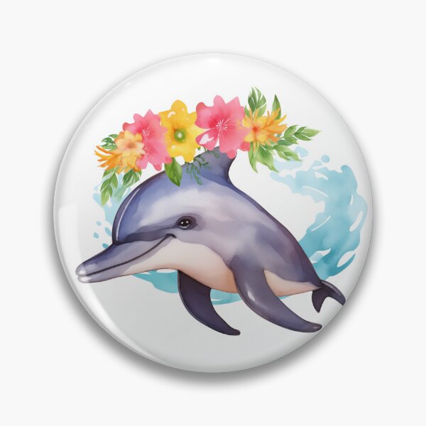 Item preview, Dolphin With Floral Headpiece designed and sold by New-School-Wave.
