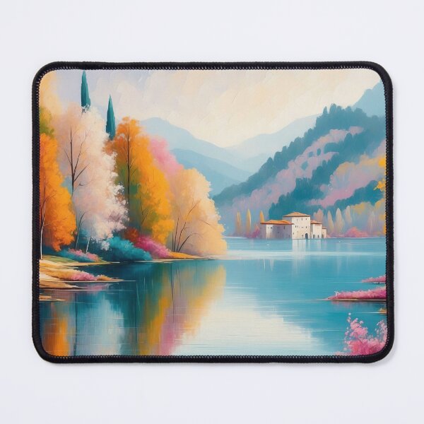 Item preview, Lakeside Serenity in Autumn: A Symphony of Colorful Tranquility designed and sold by ArtComixHaven.