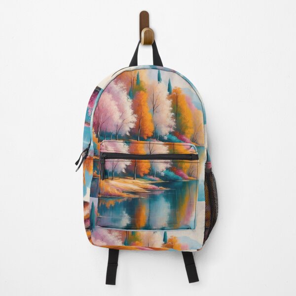 Item preview, Lakeside Serenity in Autumn: A Symphony of Colorful Tranquility designed and sold by ArtComixHaven.