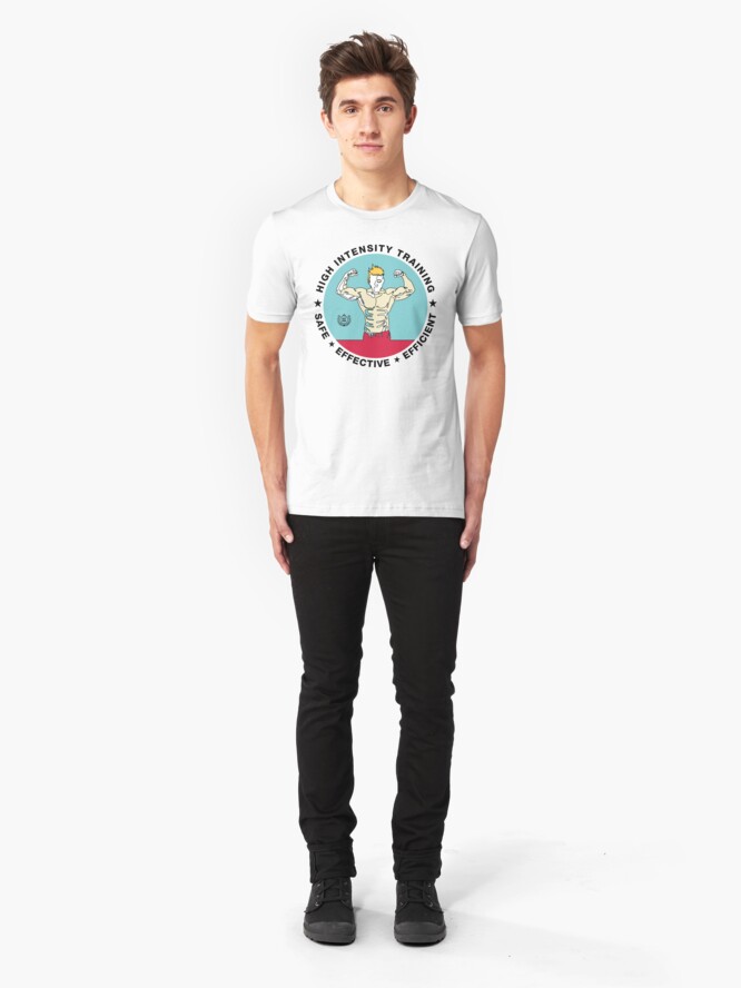 Alternate view of High Intensity Training is Safe, Effective, Efficient by HITuni Slim Fit T-Shirt