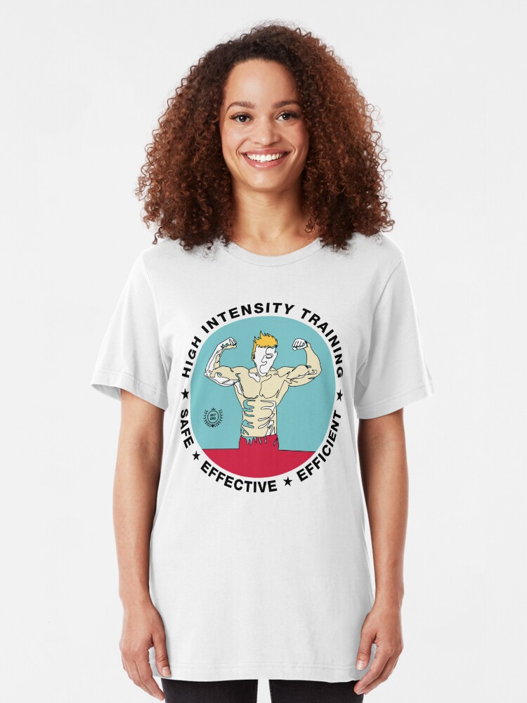 Alternate view of High Intensity Training is Safe, Effective, Efficient by HITuni Slim Fit T-Shirt