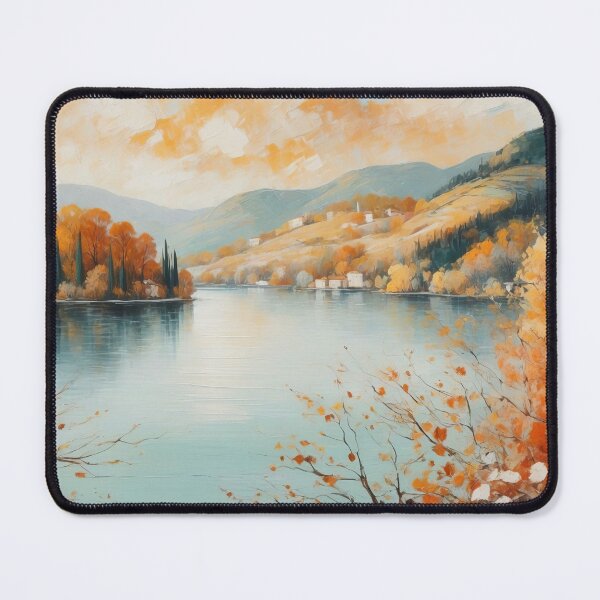 Item preview, Autumn Whisper: Reflective Waters and Golden Hillside Serenity designed and sold by ArtComixHaven.