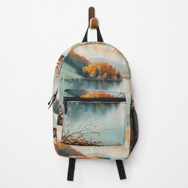 Item preview, Autumn Whisper: Reflective Waters and Golden Hillside Serenity designed and sold by ArtComixHaven.