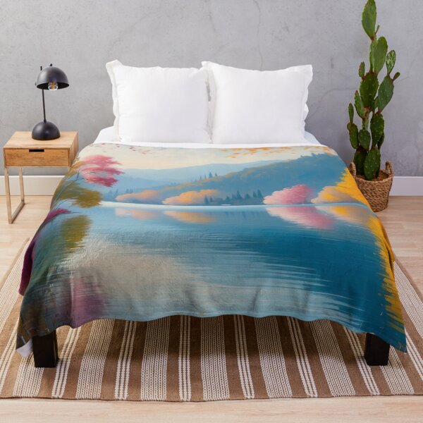 Item preview, Lakeside Harmony: Autumn Colours Reflect Serene Mountain Vista designed and sold by ArtComixHaven.