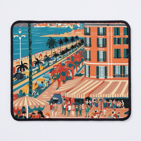 Item preview, Nice, France. Vibrant and Colorful StreetScape Travel Poster.  Abstract Art By Carraann  designed and sold by CARRAANN.