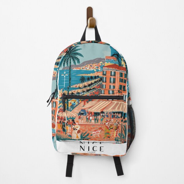 Item preview, Nice, France. Vibrant and Colorful StreetScape Travel Poster.  Abstract Art By Carraann  designed and sold by CARRAANN.