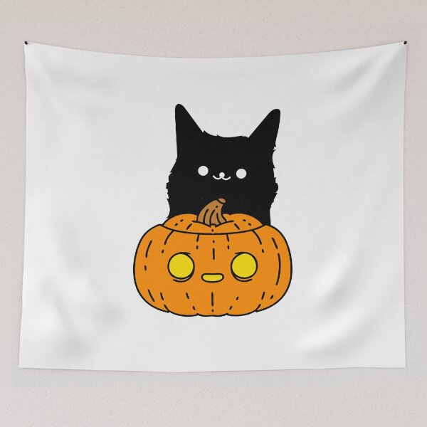 Item preview, Spooky Cat Loves Pumpkin designed and sold by GoblinBoutique.