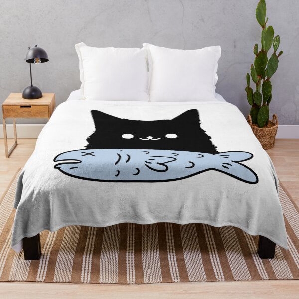 Item preview, Spooky Cat with Fish designed and sold by GoblinBoutique.