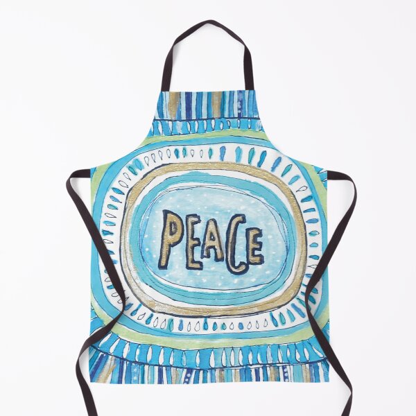 Item preview, Peace -  meditative doodle in blue and gold designed and sold by CSheehanArt.