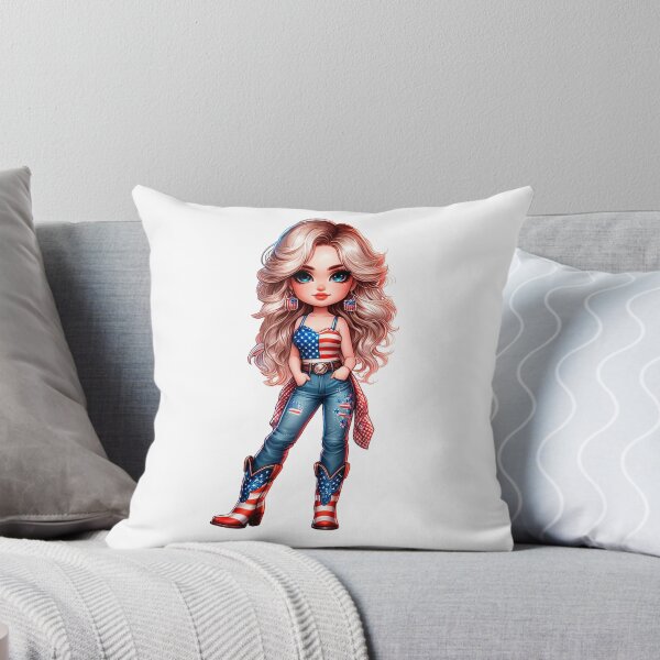 Item preview, 4Th July Chibi Doll, 4Th July Chibi Design, Blonde Chibi Girl, American Chibi Doll, Independence Day Chibi Girl, Happy American Day, American Holiday.. designed and sold by gabrielakrall.