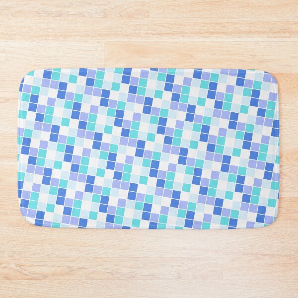 Item preview, Colorful Square Geometry Blocks Blue Theme designed and sold by EvergreenMotifs.