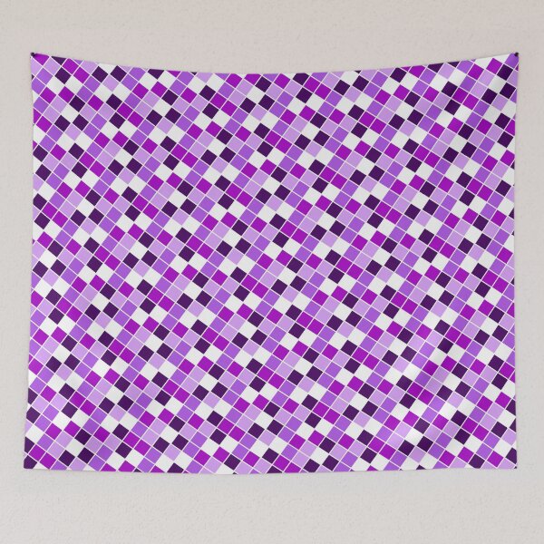 Item preview, Colorful Square Geometry Blocks Purple Theme designed and sold by EvergreenMotifs.