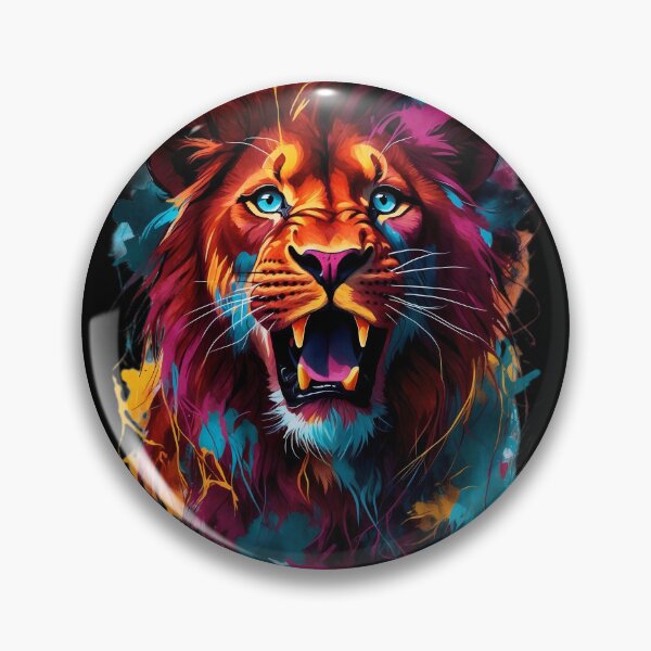 Item preview, Roaring Majesty: A Symphony of Colourful Lion Art designed and sold by ArtComixHaven.