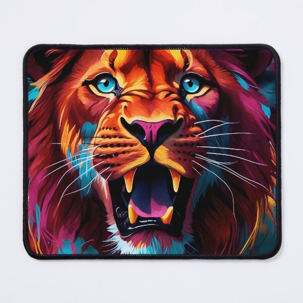 Item preview, Roaring Majesty: A Symphony of Colourful Lion Art designed and sold by ArtComixHaven.