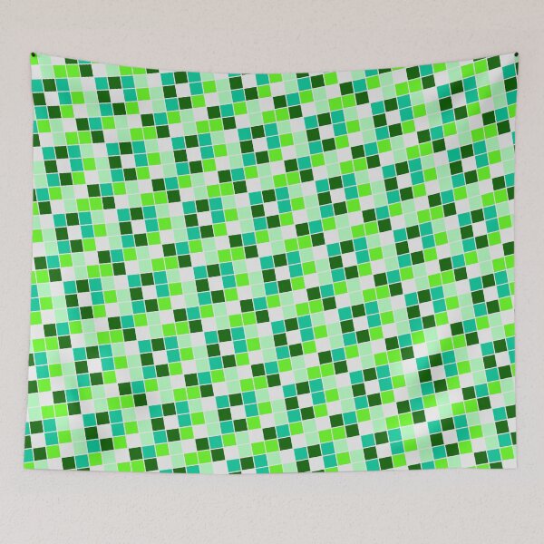 Item preview, Colorful Square Geometry Blocks Green Theme designed and sold by EvergreenMotifs.