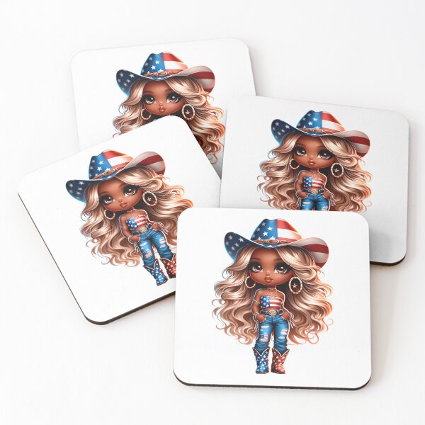 Item preview, 4Th July Afro Chibi Girl, 4Th July Afro American Chibi,  Afro Chibi Girl, Black  American Chibi Doll, Afro Chibi Doll, Independence Day Chibi Girl, Happy American Day, American Holiday.. designed and sold by gabrielakrall.