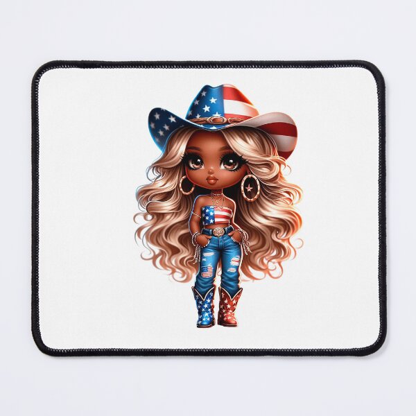 Item preview, 4Th July Afro Chibi Girl, 4Th July Afro American Chibi,  Afro Chibi Girl, Black  American Chibi Doll, Afro Chibi Doll, Independence Day Chibi Girl, Happy American Day, American Holiday.. designed and sold by gabrielakrall.