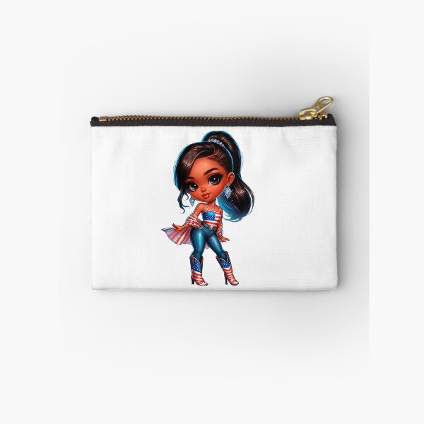 Item preview, 4Th July Black Chibi Doll, 4Th July Afro American Chibi,  Afro Chibi Girl, Black  American Chibi Doll, Afro Chibi Doll, Independence Day Chibi Girl, Happy American Day, American Holiday.. designed and sold by gabrielakrall.