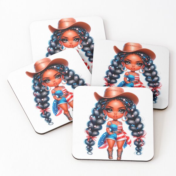 Item preview, 4Th July Afro Chibi Girl, 4Th July Afro American Chibi,  Afro Chibi Girl, Black  American Chibi Doll, Afro Chibi Doll, Independence Day Chibi Girl, Happy American Day, American Holiday.. designed and sold by gabrielakrall.