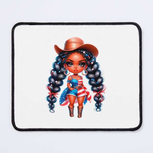 Item preview, 4Th July Afro Chibi Girl, 4Th July Afro American Chibi,  Afro Chibi Girl, Black  American Chibi Doll, Afro Chibi Doll, Independence Day Chibi Girl, Happy American Day, American Holiday.. designed and sold by gabrielakrall.