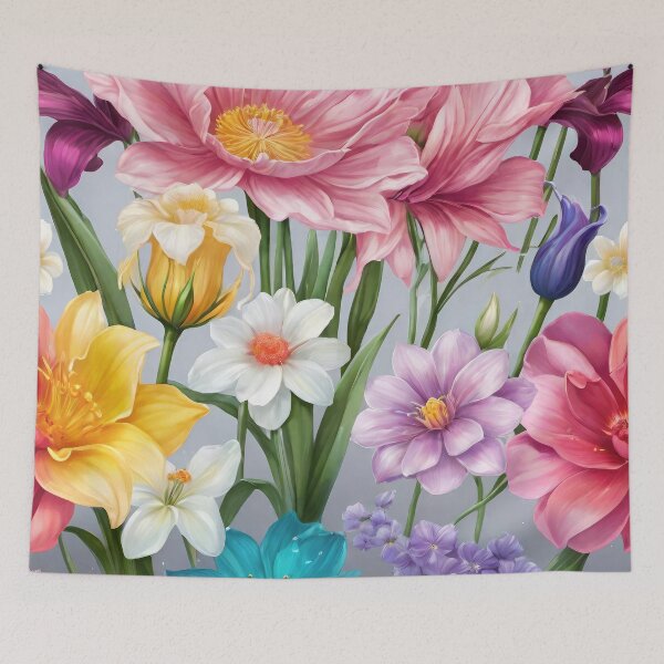 Item preview, Cute spring wildflowers, wild flowers floral poster design, background. designed and sold by HAKKI ARSLAN.
