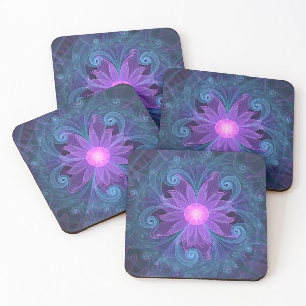 Item preview, Blown Glass Flower of an Electric Blue Fractal Iris designed and sold by San Jaya Prime.