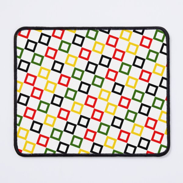 Item preview, Colorful Square Geometry Blocks Rasta Tones designed and sold by EvergreenMotifs.