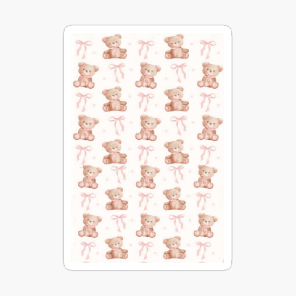 Coquette bear and bows pattern  iPhone Case