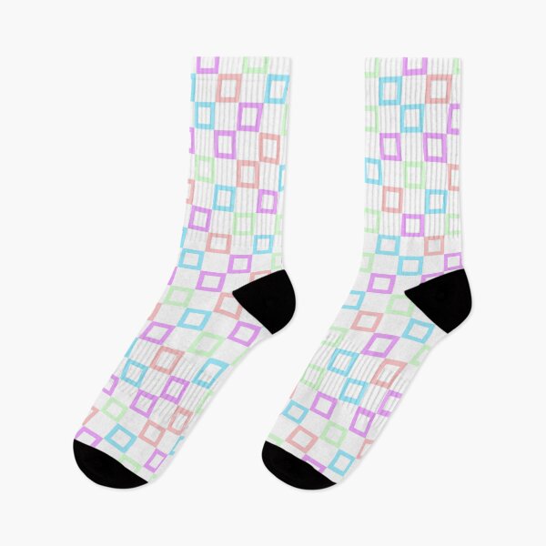 Item preview, Colorful Square Geometry Blocks Faded Pastel Theme designed and sold by EvergreenMotifs.