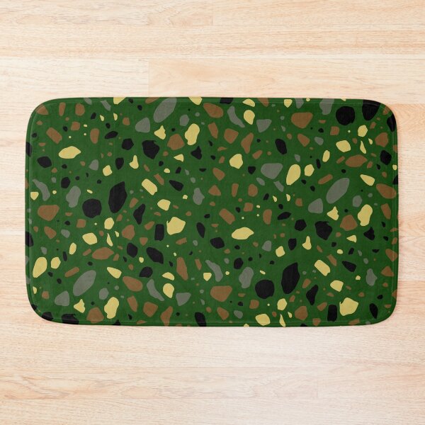 Item preview, Military Theme Colorful Pebble Terrazzo Stone Textile Green designed and sold by EvergreenMotifs.