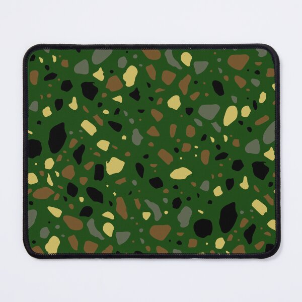 Item preview, Military Theme Colorful Pebble Terrazzo Stone Textile Green designed and sold by EvergreenMotifs.