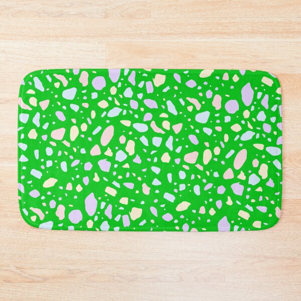 Item preview, Colorful Pastel Pebble Terrazzo Stone Textile Green designed and sold by EvergreenMotifs.