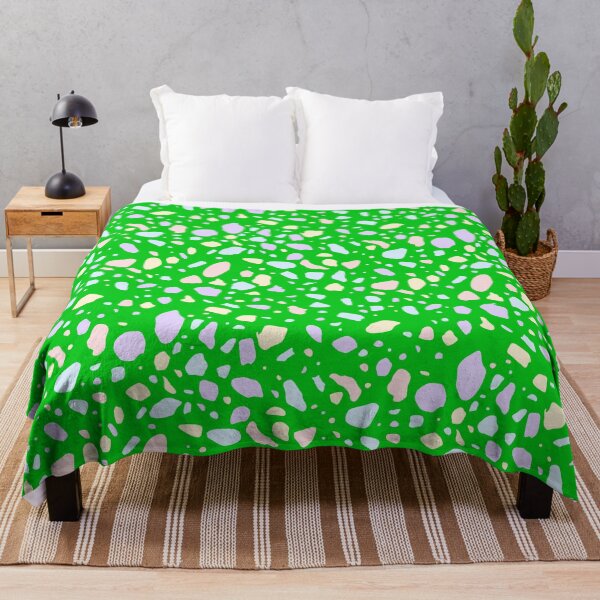 Item preview, Colorful Pastel Pebble Terrazzo Stone Textile Green designed and sold by EvergreenMotifs.