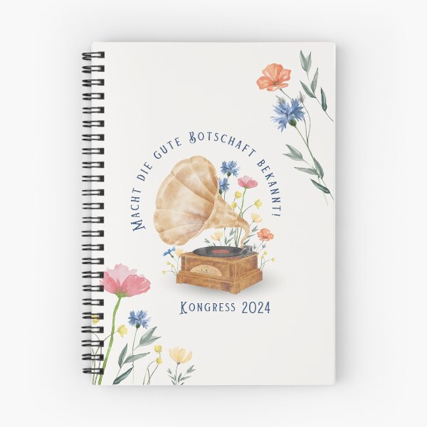 Item preview, Spread the good news! - Congress Notebook Gramophone designed and sold by Bilderbuchblume.
