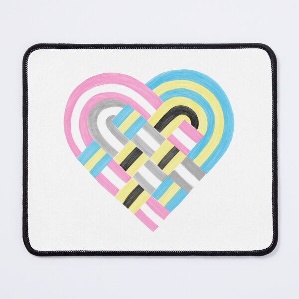 Item preview, Woven Heart Polygender Pride Flag pink yellow blue gray designed and sold by JoyfulJen.