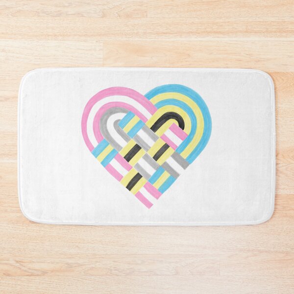 Item preview, Woven Heart Polygender Pride Flag pink yellow blue gray designed and sold by JoyfulJen.