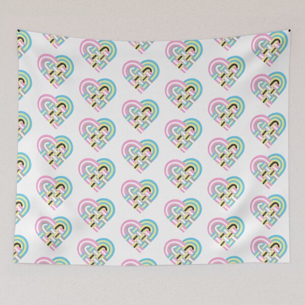 Item preview, Woven Heart Polygender Pride Flag pink yellow blue gray designed and sold by JoyfulJen.