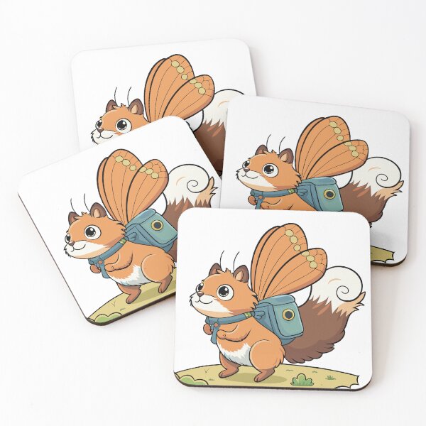 Item preview, Fluffy Squirrel with a Tiny Backpack Atop a Tree Stump designed and sold by omerfdln34.