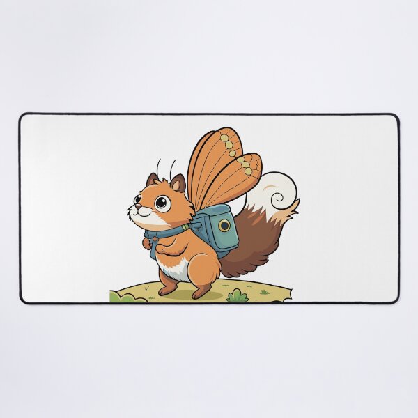 Item preview, Fluffy Squirrel with a Tiny Backpack Atop a Tree Stump designed and sold by omerfdln34.