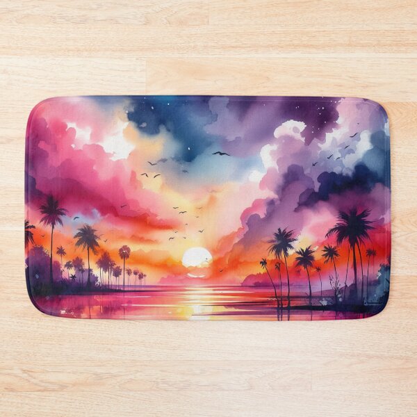 Item preview, Sunset Serenity: Palm Silhouettes and Cosmic Sky Hues designed and sold by ArtComixHaven.