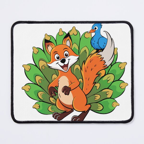 Item preview, Fluffy Fox with a Mischievous Grin Riding on the Back of a Bird designed and sold by omerfdln34.