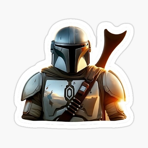 Vista previa del artículo con la obra «mandaloriano 2», diseñado y vendido por StickersNPeels.