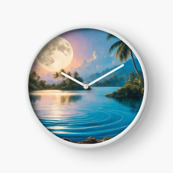 Item preview, "Tropical Paradise Under a Luminous Moonlight Radiance" designed and sold by ArtComixHaven.