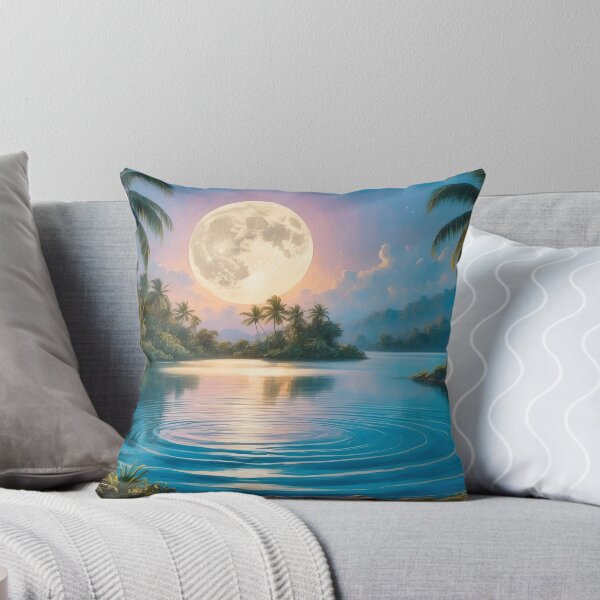 Item preview, "Tropical Paradise Under a Luminous Moonlight Radiance" designed and sold by ArtComixHaven.