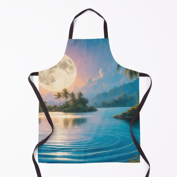 Item preview, "Tropical Paradise Under a Luminous Moonlight Radiance" designed and sold by ArtComixHaven.