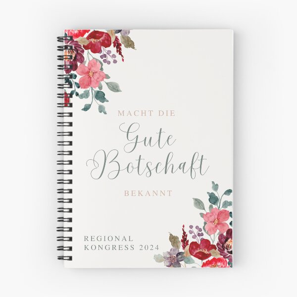 Item preview, Spread the good news! - Congress Notebook Peonies designed and sold by Bilderbuchblume.