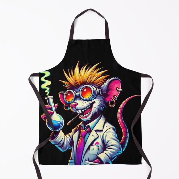 Item preview, Crazy Cartoon Lab Rat Scientist with Smoking Flask designed and sold by ArtFeverShop.
