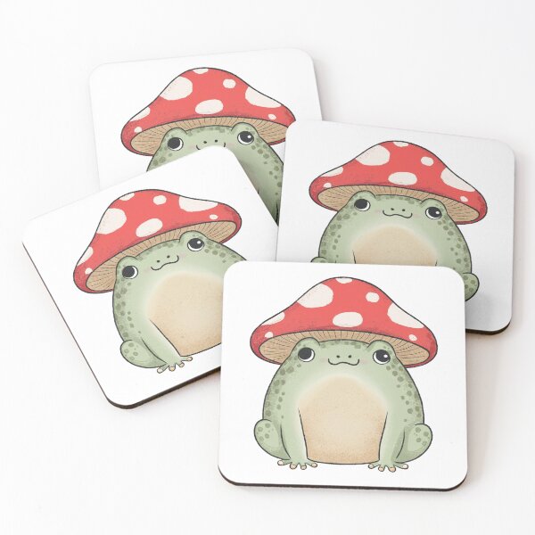 Item preview, Kawaii Frog with mushroom hat designed and sold by PrimeInk.