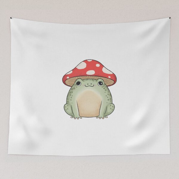 Item preview, Kawaii Frog with mushroom hat designed and sold by PrimeInk.