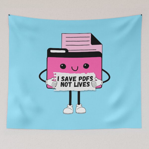 Item preview, I Save PDFs Not Lives Cute Funny Graphic Icon Pink Happy Work Humor Sarcastic designed and sold by mariahmoniquedesign.